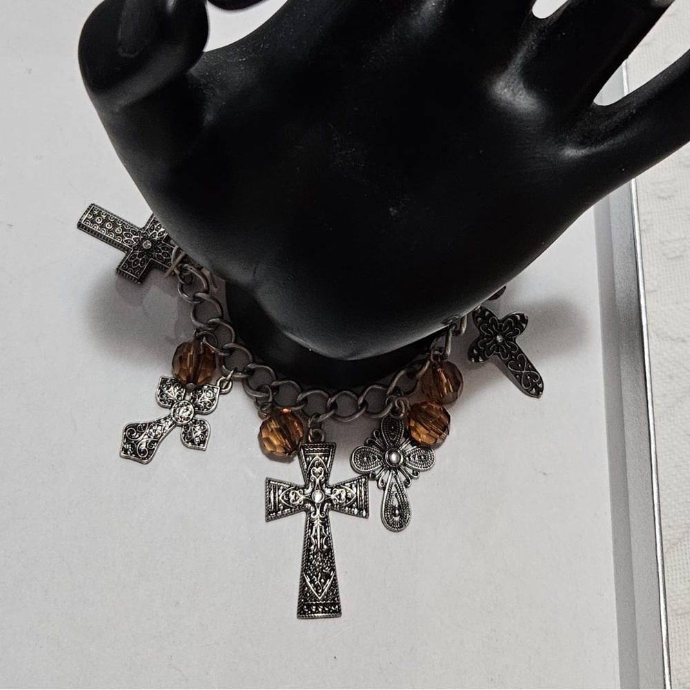 Silver Cross Charm Bracelet